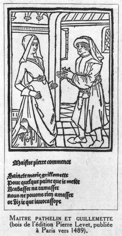 Maitre Pathelin and Guillemette, illustration from 